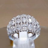 Bridal CZ Stone Silver Wedding Rings Set