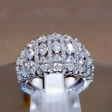 Bridal CZ Stone Silver Wedding Rings Set