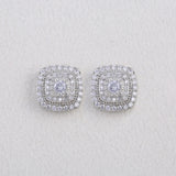 Princess Square CZ Stud Earrings, Classic Jewelry
