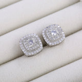 Princess Square CZ Stud Earrings, Classic Jewelry