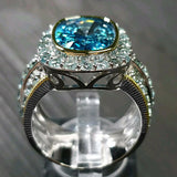 Brilliant Sky CZ Two Tone Bridal Wedding Party Lady Ring