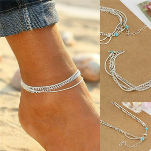 Bead Rhinestone Anklets for Women - Foot Jewelry