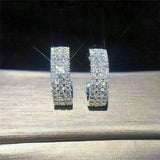 Small Hoop Earrings with CZ Stones, Daily Wearable Party Girls Jewelry