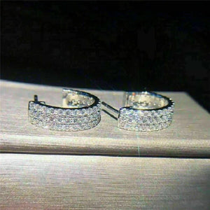 Small Hoop Earrings with CZ Stones, Daily Wearable Party Girls Jewelry
