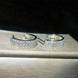 Small Hoop Earrings with CZ Stones, Daily Wearable Party Girls Jewelry