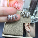 Silver Claws Stud Earrings for Women Wedding Party