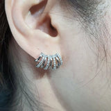 Silver Claws Stud Earrings for Women Wedding Party