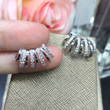 Silver Claws Stud Earrings for Women Wedding Party