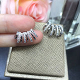 Silver Claws Stud Earrings for Women Wedding Party