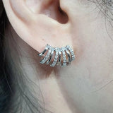 Silver Claws Stud Earrings for Women Wedding Party