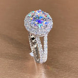 Classic Women Wedding Rings Full Dazzling CZ Two Colors Engagement Bands