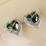 Classic Multicolor CZ Stud Earrings Stylish Female Accessories