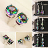 Classic Multicolor CZ Stud Earrings Stylish Female Accessories