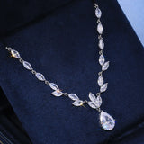 Gorgeous Water Drop CZ Pendant Necklace Bling Iced Out Wedding Gift