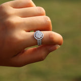 Round Watch Bridal Wedding Rings Full Paved CZ Lady Ring