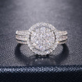 Round Watch Bridal Wedding Rings Full Paved CZ Lady Ring