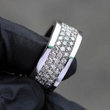 Classic Silver Wedding Rings for Women CZ Engagement Proposal Rings