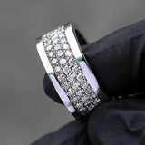 Classic Silver Wedding Rings for Women CZ Engagement Proposal Rings