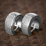 Small Circle Hoop Earrings 4-Row CZ Silver/Gold Accessories Party Jewelry