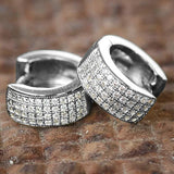 Small Circle Hoop Earrings 4-Row CZ Silver/Gold Accessories Party Jewelry