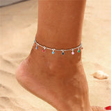 Colorful Bead Anklet Women Unique Boho Rainbow Epoxy Ankle Bracelet