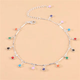 Colorful Bead Anklet Women Unique Boho Rainbow Epoxy Ankle Bracelet