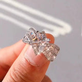Princess Square CZ Wedding Engagement Ring