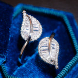 Double Leaves Adjustable Wedding Bands Bridal Finger Accessories