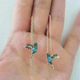 Huitan Colorful Birdie Long Chain Dangle Earrings for Dance Party