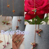 Huitan Colorful Birdie Long Chain Dangle Earrings for Dance Party