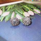 Flower Stud Earrings Cubic Zirconia Piercing Women Wedding Jewelry