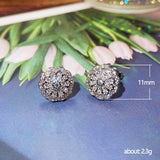 Flower Stud Earrings Cubic Zirconia Piercing Women Wedding Jewelry