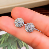 Flower Stud Earrings Cubic Zirconia Piercing Women Wedding Jewelry