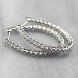 Oval Hoop Earring Micro Paved CZ Stone Women's Jewelry