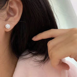 Elegant Round Stud Earrings CZ Classic Female Earrings Lot