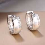 Small Circle Hoop Earrings Silver Female Loop Earring Classic Jewelry