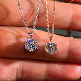 6 Prong Crystal Zircon Pendant Necklace High Wedding Accessories