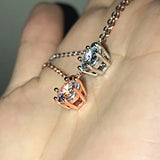 6 Prong Crystal Zircon Pendant Necklace High Wedding Accessories