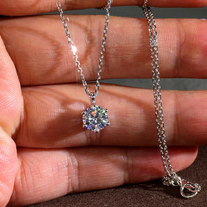 6 Prong Crystal Zircon Pendant Necklace High Wedding Accessories