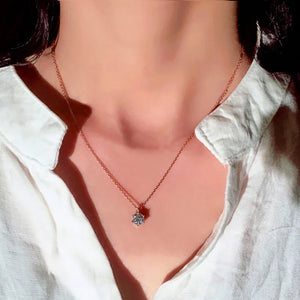 6 Prong Crystal Zircon Pendant Necklace High Wedding Accessories