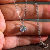 6 Prong Crystal Zircon Pendant Necklace High Wedding Accessories