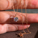 6 Prong Crystal Zircon Pendant Necklace High Wedding Accessories