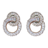 Crystal Zircon Shape 8 Women Stud Earrings Wedding Party