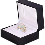 Crystal Zircon Stone Cross Bridal Band Ring High Bling Bling