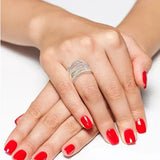 Crystal Zircon Stone Cross Bridal Band Ring High Bling Bling