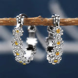 Delicate Daisy Round Hoop Earring for Women