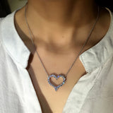 Delicate Heart Pendant Necklace Zircon Bridal Jewelry