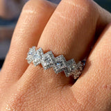 Eternity Wedding Rings Full Dazzling CZ Engagement Party Female Ring Gift