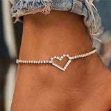 Heart Anklet Bracelet Women Love Ankle Anklet Girl Gift Jewelry