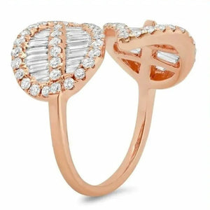 Fancy Leaf Rings Women Rose Sweet Bridal Finger-ring Wedding Party Jewelry